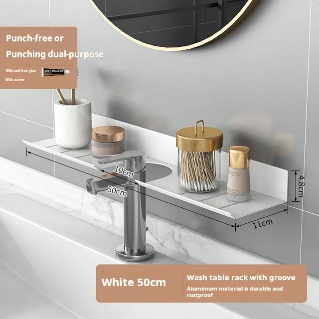 Good  Price Hot Sale Above Faucet Bathroom Aluminium Sink Rack Kitchen Dish Soap Sponge Organiser Black Shelf