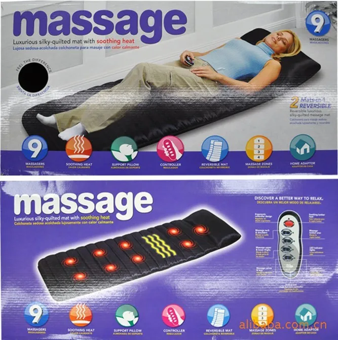 
Amazon Portable Vibrating Shiatsu Heating Body Massage Mattress Massage Bed Mat 