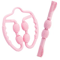 fashionable new design yoga style body muscle massage stick and roller 2pcs set- 1 pcs roller clamp + 1 pcs massage stick
