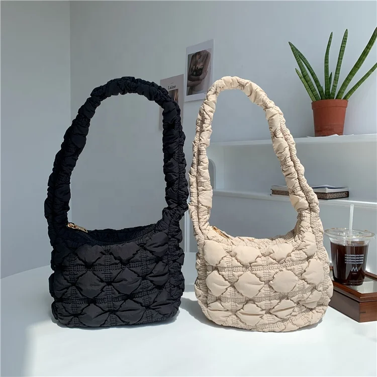 New products for autumn Creative design diamond shoulder bag for women fashion Soft shoulder small bag Cotton-padded sling bag