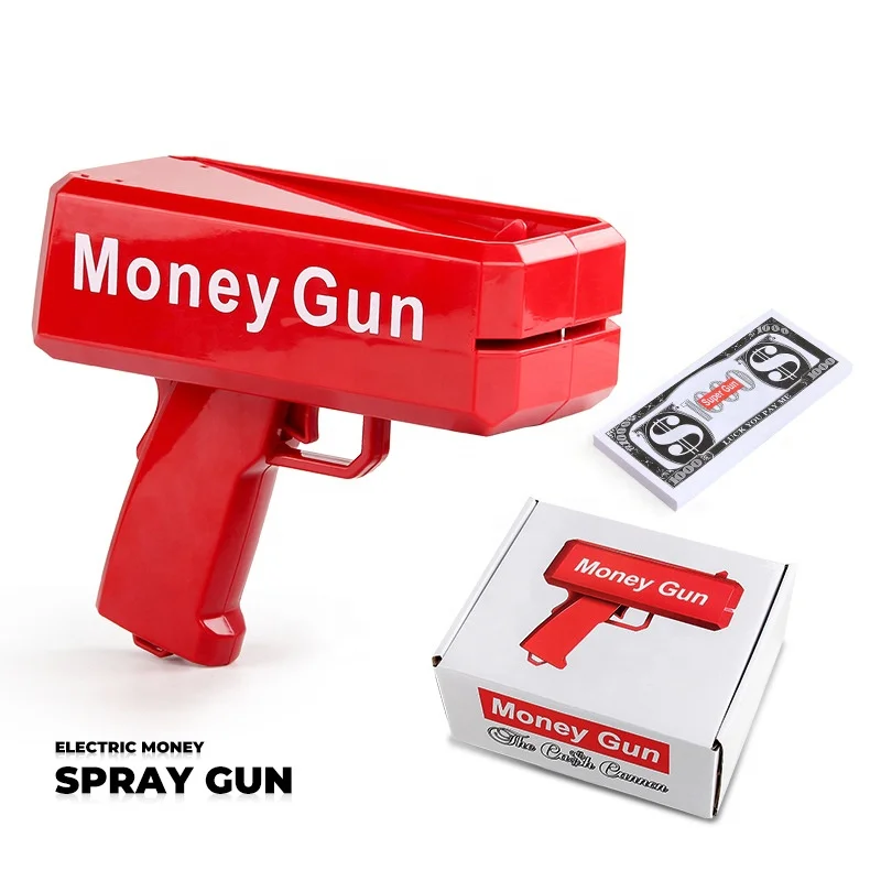 Toy Gun Custom Logo Gold Shooter Gun Money Refill Party Toy Make It Rain Cash Gun Money Machine