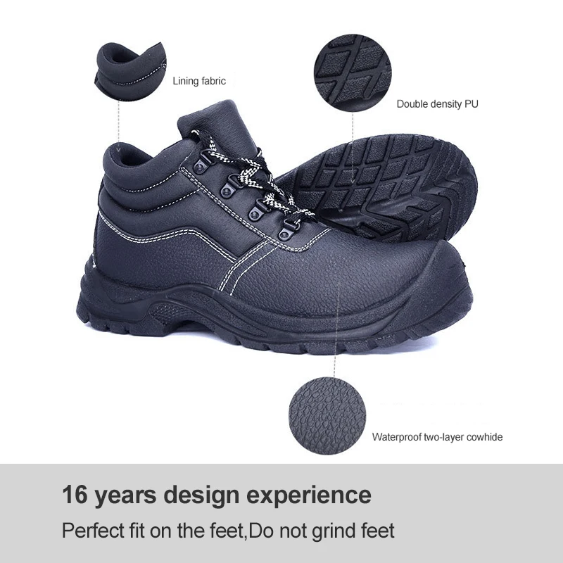 Anti-smashing and puncture-proof steel head in the foot protection shoes leather labor insurance shoes