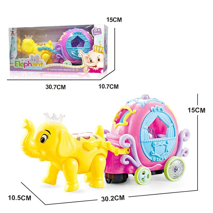 Battery Operate Toy Electric Music And Light Function Cartoon Horse Carriage Toys