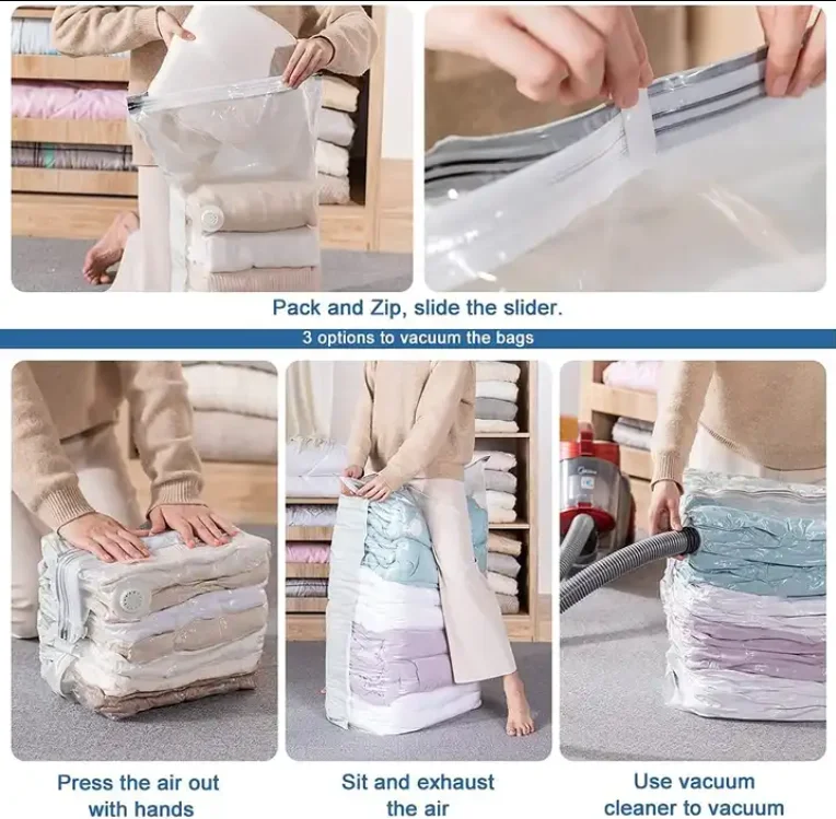 TAILI Cube Air Exhaust Best Quality Reusable Airtight Vacuum Storage Bag For Clothes And Bedding No Need Pump