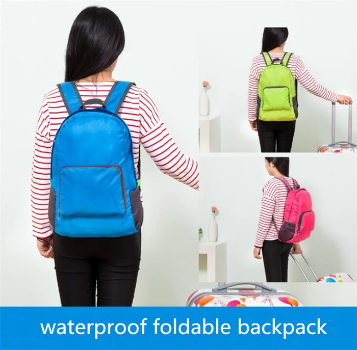 promotional Polyester bagpack folding back pack Foldable Backpacks