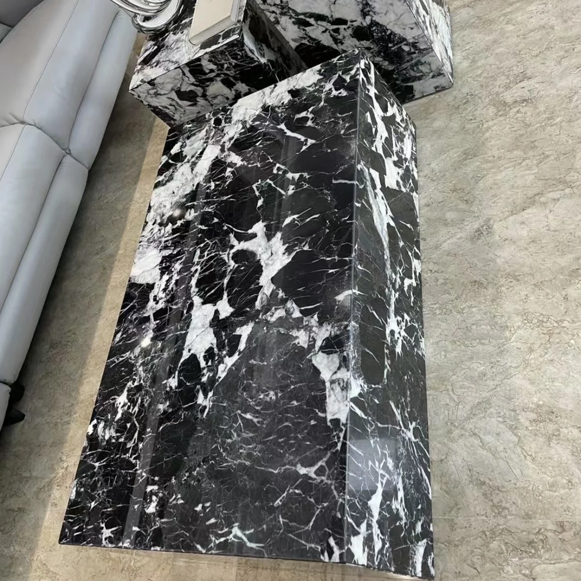 Luxury Natural Marble Stone Coffee Table for Living Room Home Decor Bulgaris Sofa Table