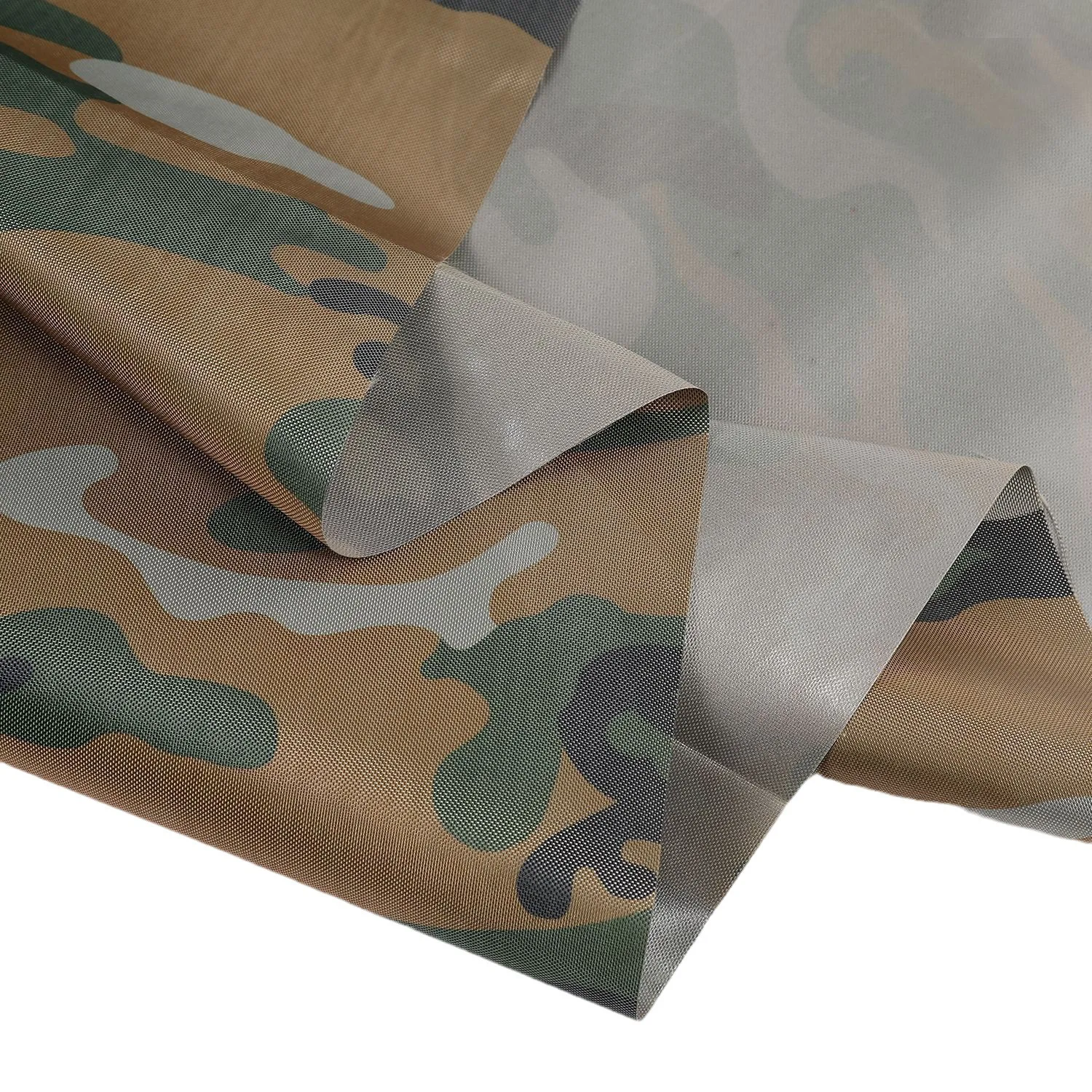 Camouflage Printed 420D Oxford Fabric with Silver Coating for Tent Bags