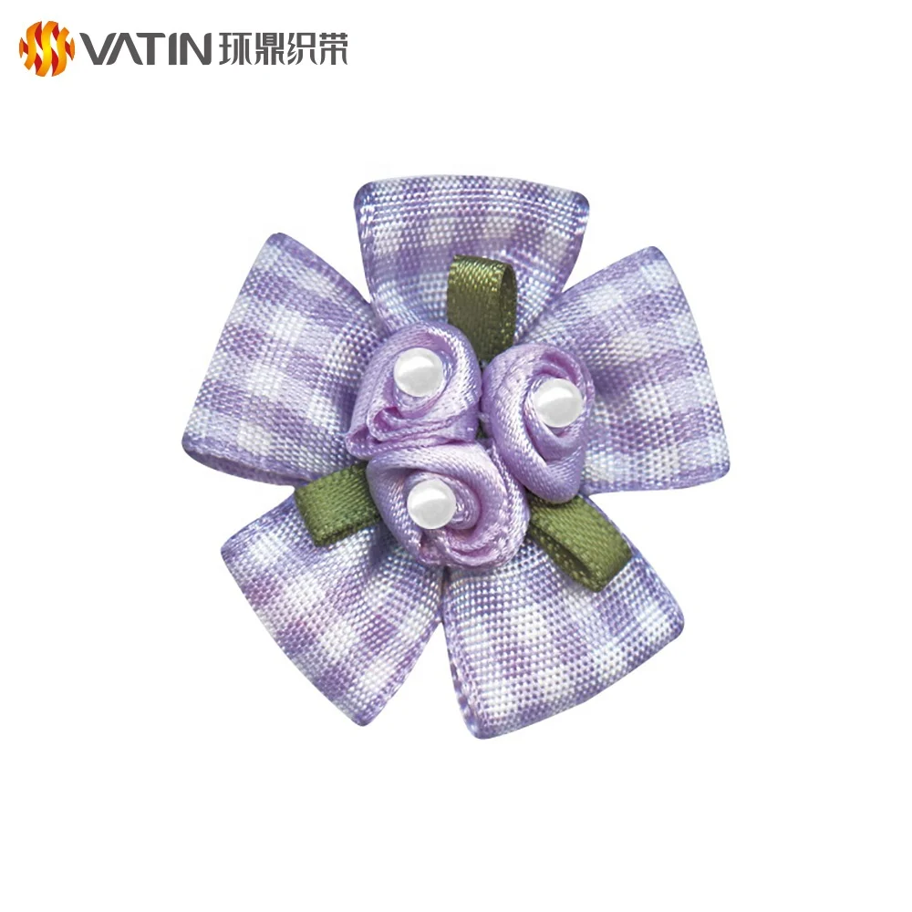 OEM Hand craft work colorful satin ribbon packing gift miniature ribbon flower