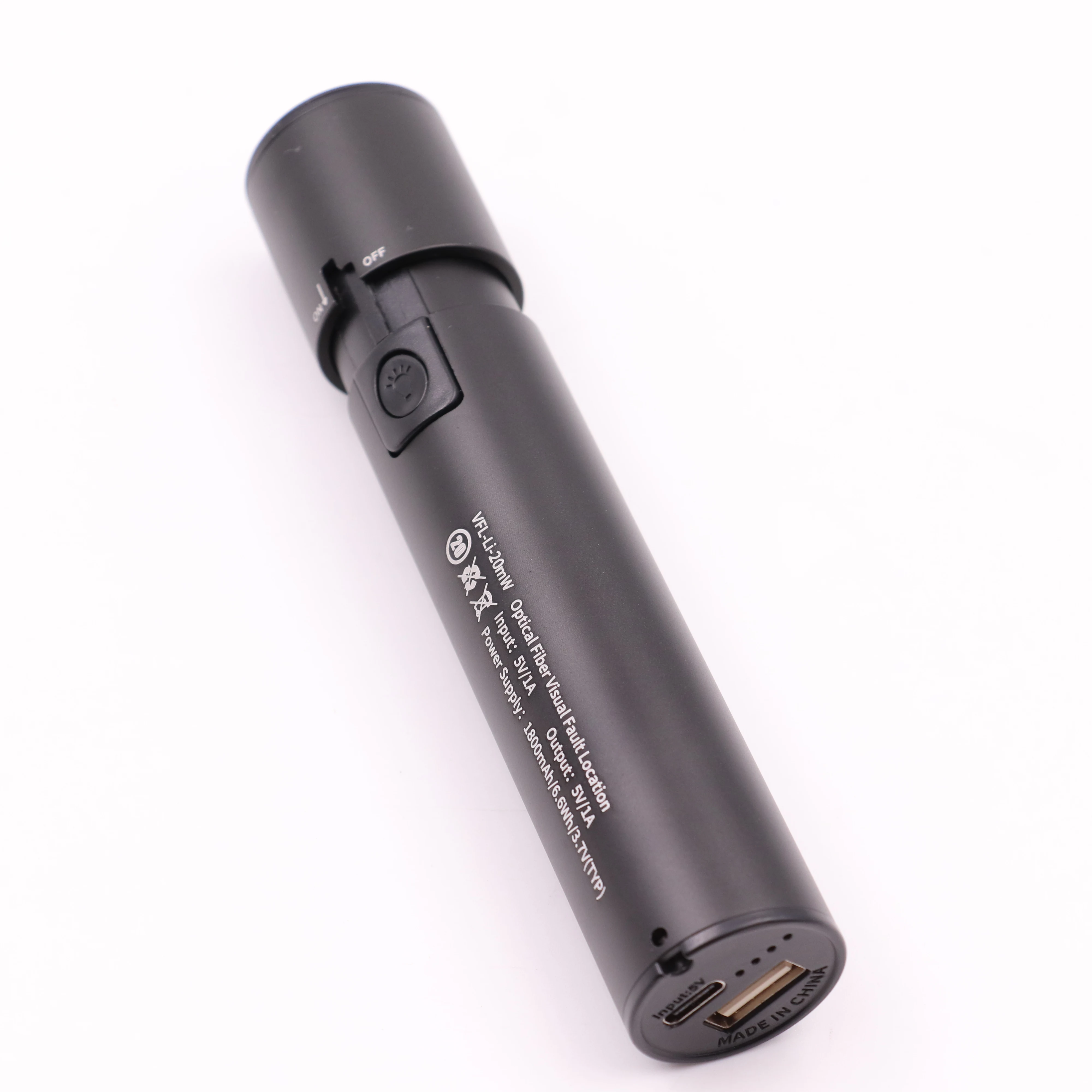 FC SC ST Li-battery 1800mAh Visual Fault Locator Pen VFL 15mW 20mW 30mW 50mW Optical Fiber Cable Tester With Light Function