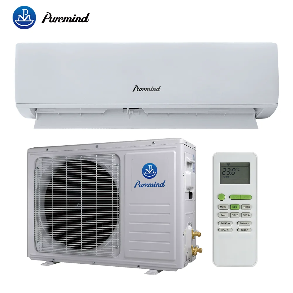 Puremind 12000Btu Split Type Wall Mount Air Conditioner Variable Frequency Cooling Heating AC Units DC Inverter R32 Refrigerant