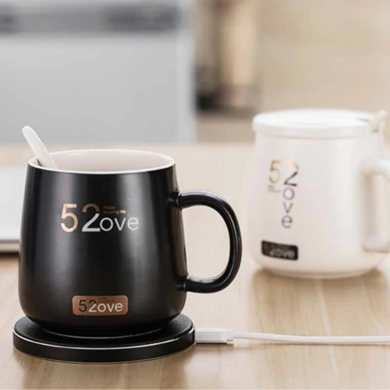 
Temperature control smart heated wireless charger coffee mug warmer electric thermal cup 