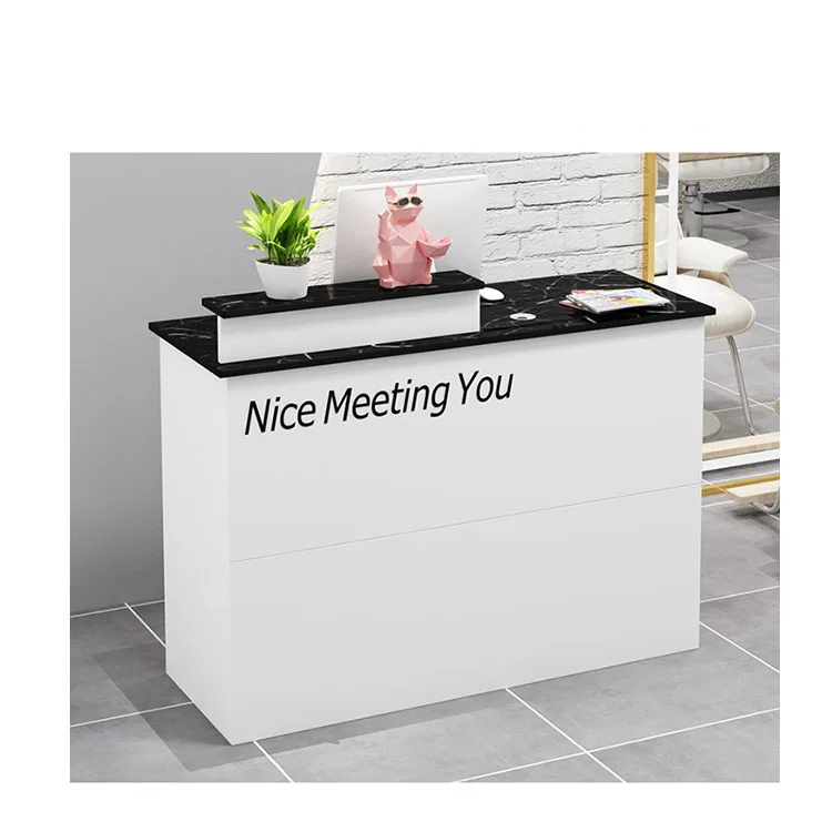 Wooden checkout store counters reception counter front simle desk with drawers for store shops modern salon reception desk