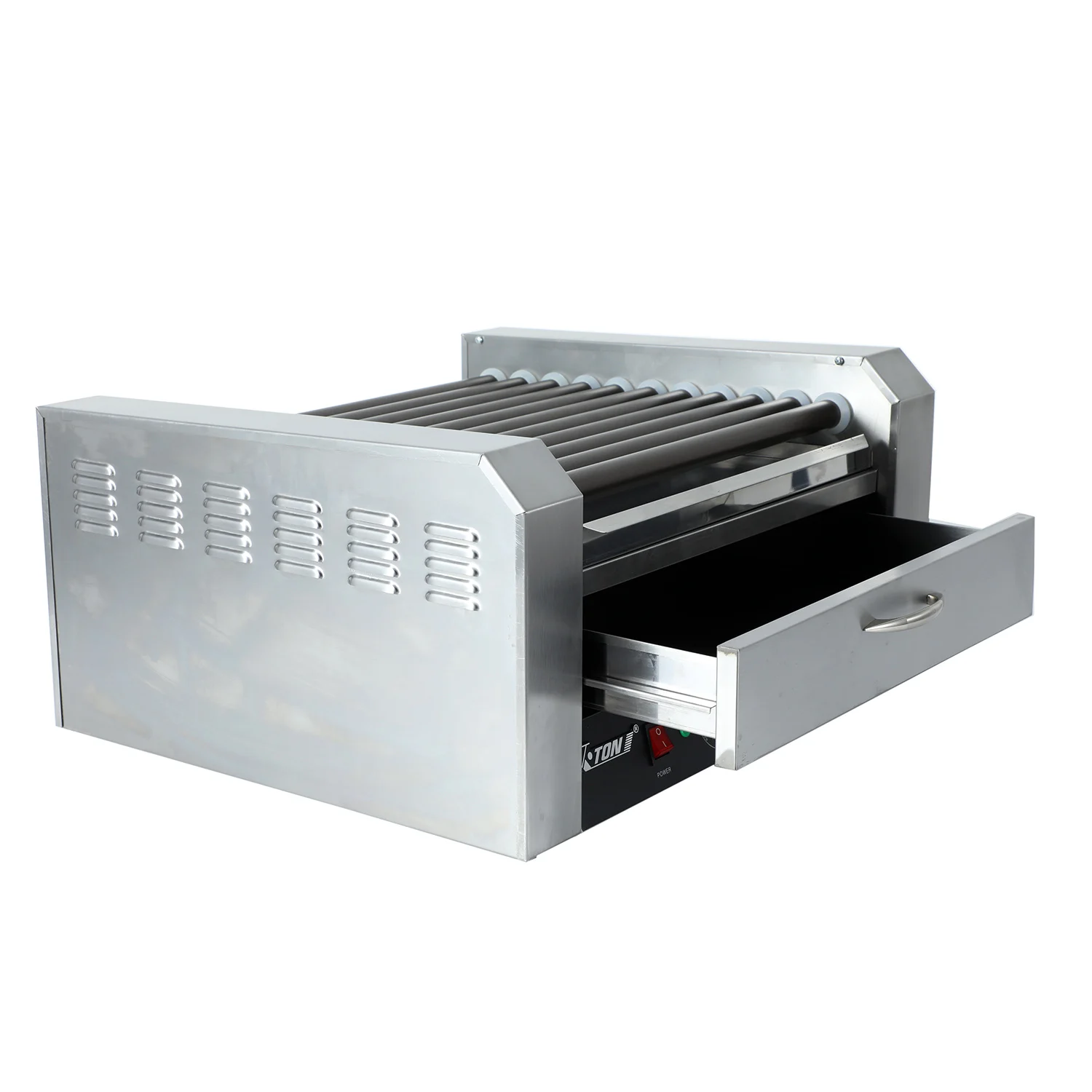 Commercial Hot Dog Roller with warming showcase Stainless SteelSausage Roller for party Camping Cooking Hot Dog Grill Machine