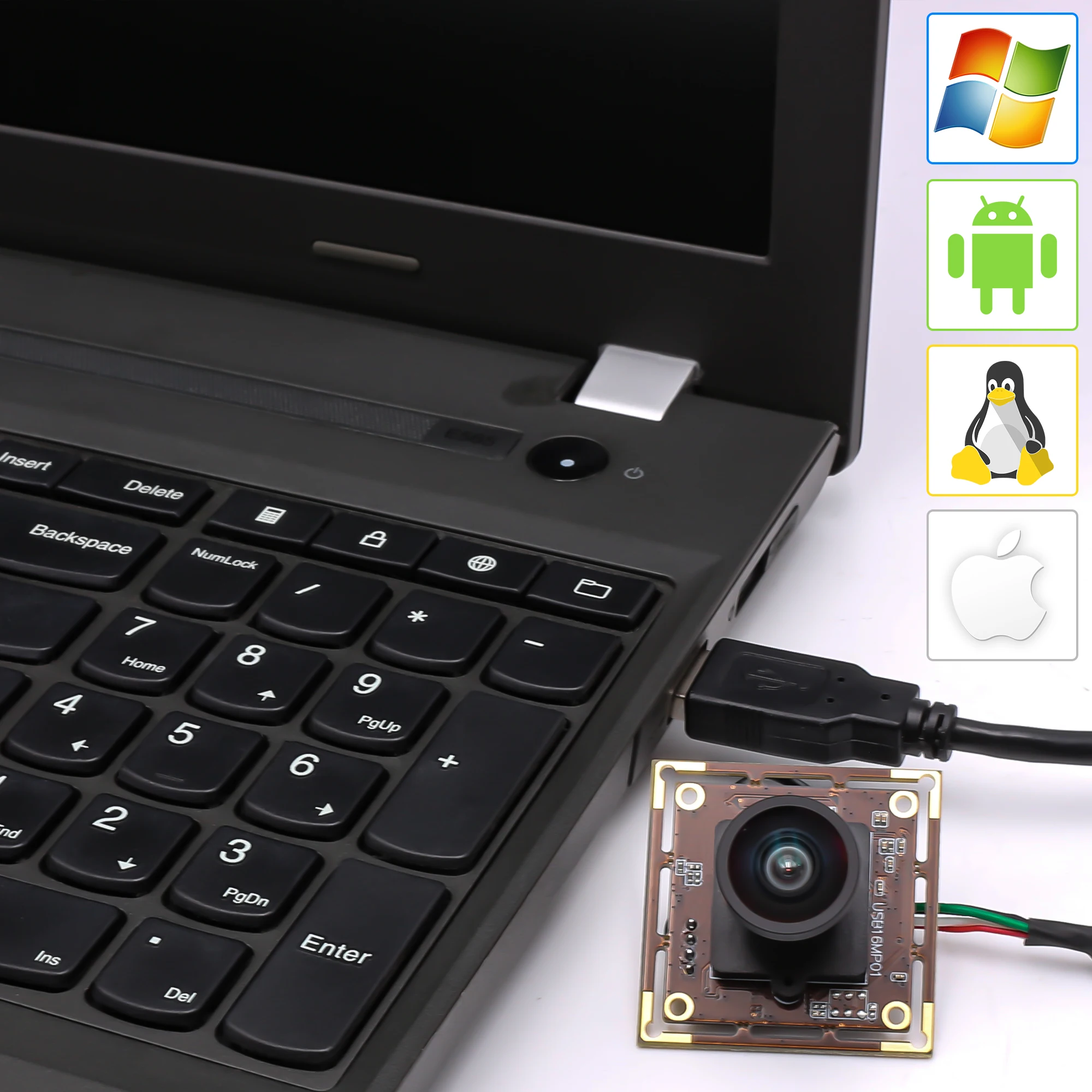 ELP  Wide Angle 120 Degree Low Distortion 16MP IMX298 Mini USB Camera Module For Monitoring 3D Printer,industrial Equipment