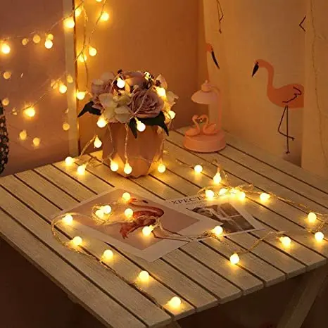 Hot Product Outdoor Indoor Decoration Marine Style White Cotton Ball Led String Light for Party Wedding Decor