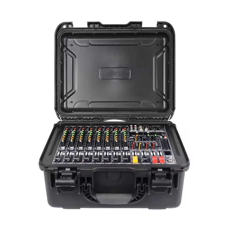 High-quality 6 channel amplifier home audio mixer 48V phantom power USB karaoke DJ party stage 200W*2