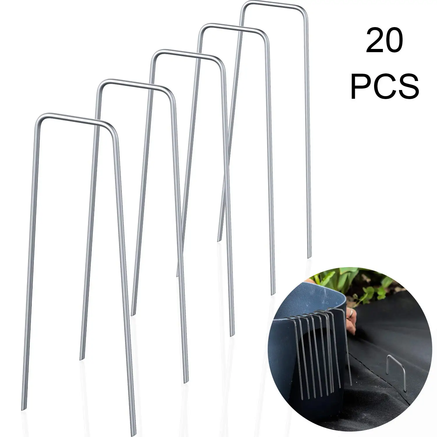 Galvanized Garden Landscape Staples Stakes Pins for Drip Tape Pipe Hose Weed Barrier Fabric