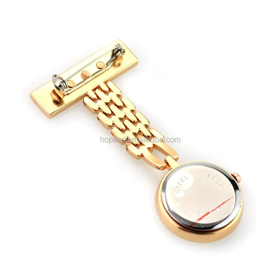 WAH628 Rose Gold Nurses Doctors Hanging Watch with Red Cross Gift Pocket Watch