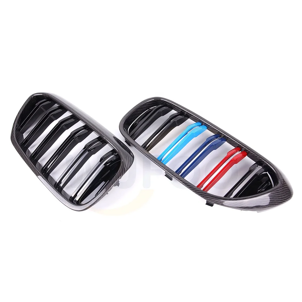 For BMW 17-19 5 Series G30 G38 Doule Salt Carbon Fiber Glossy Tricolor Grille