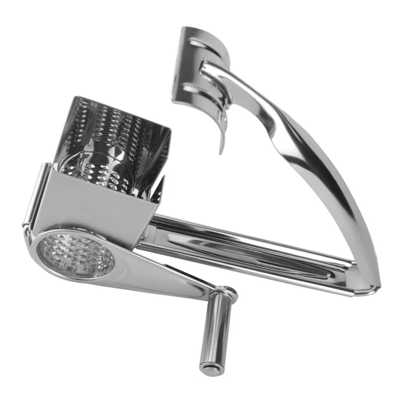 Hand-Cranked Rotary Cheese Grater 430 Stainless Steel Kitchen Gadget Manual Cheese Nut Grater