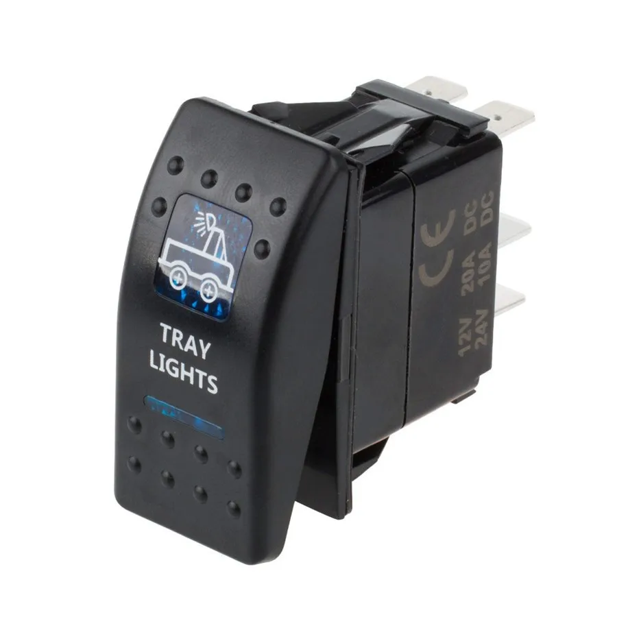 1pcCar Switch 12V Truck LED Light Toggle Switch 5pin Waterproof Spot Driving LED Light Bar Tray Reverse Rear Zombie Light Switch
