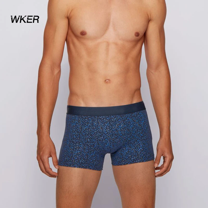 
Оптовая продажа, сексуальные мужские боксеры WKER с красочным узором, Длинные мужские боксеры 