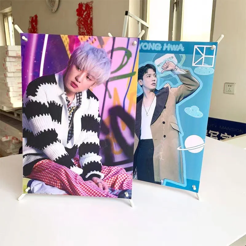 Factory Mini Tabletop X Banner Stand Pp Synthetic Printing A3 A4 Economic Mini X Banner Stand