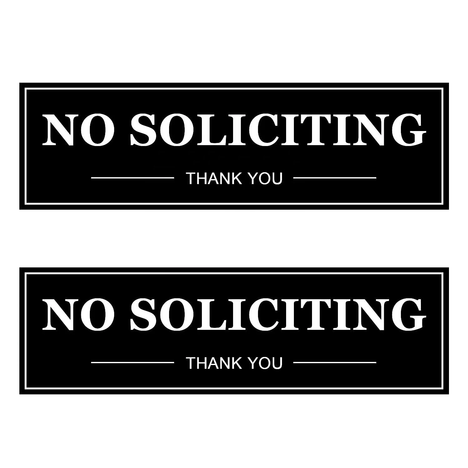 Securun Manufacturer Premium No Soliciting Thank You Sign for House Office Front Door With Strong Adhesive Tape 2.1 x 8 Inches