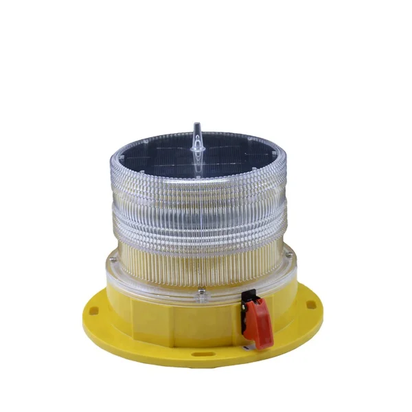 TY32S ICAO Type B Red Flashing obstacle light solar, Solar Powered Dual Obstruction Light