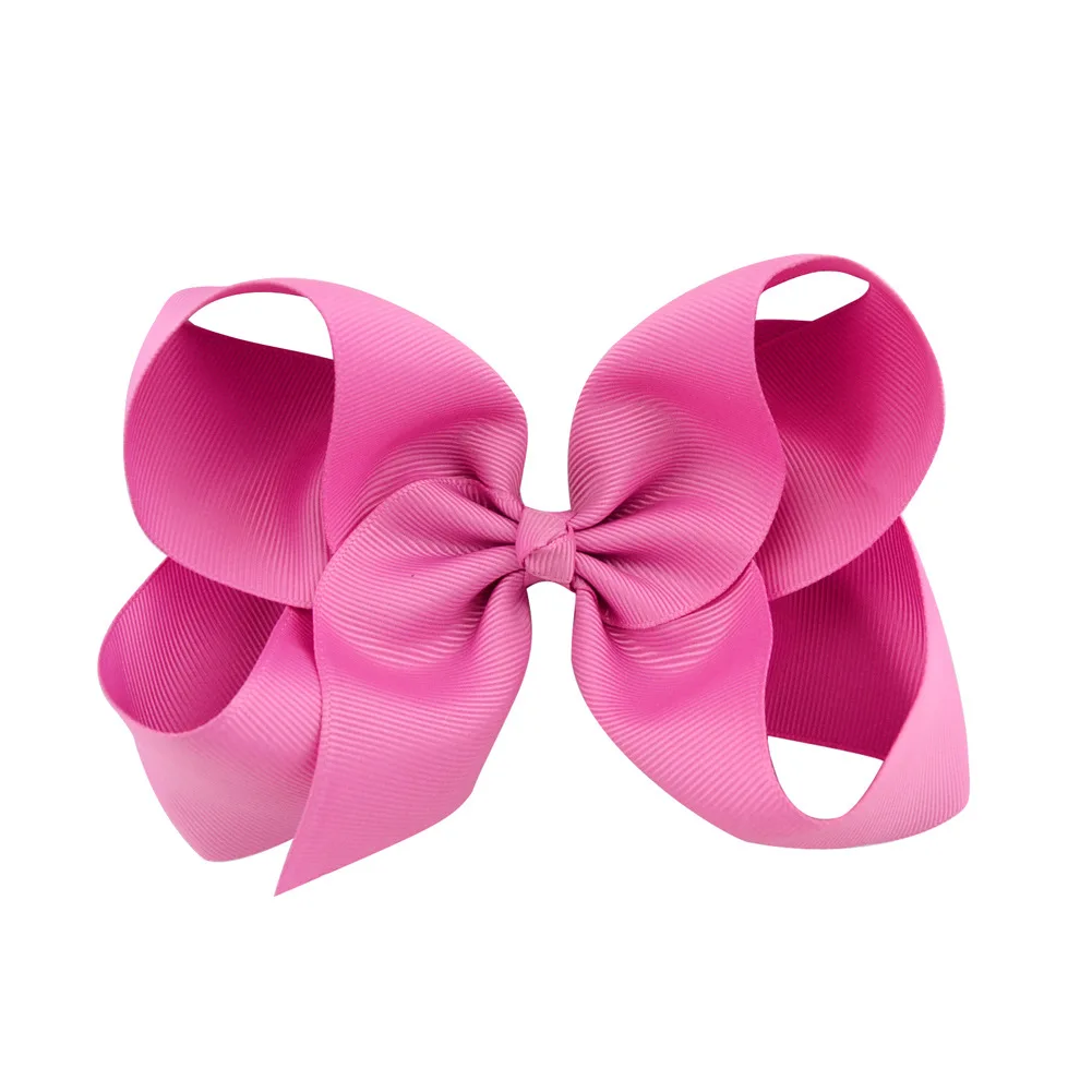 
Customized Children 6inch solid colors Grosgrain Ribbon Jojo hair bow with hair clip 