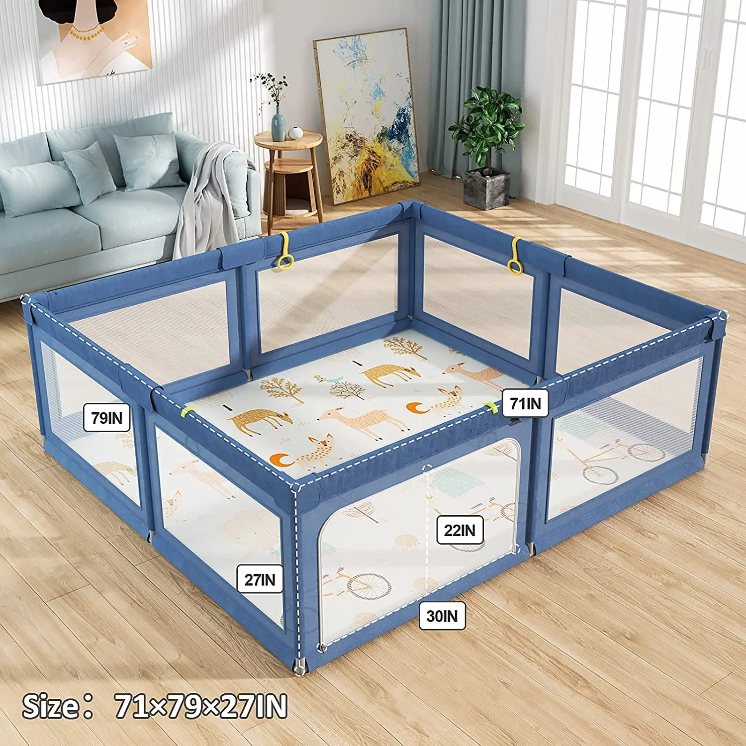 Best Supplier Kids Folding Play pen Oxford Fabric Baby Toddler Big Fence Safty Children Activity Area Playpen On Sale