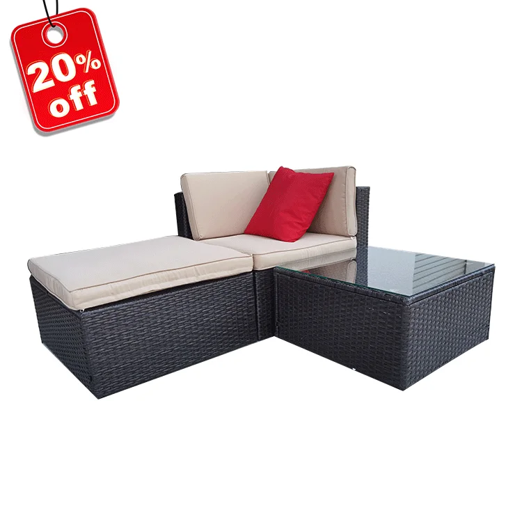 In store leisure rattan furniture outdoor hotel garden corner sofa modern furniture
