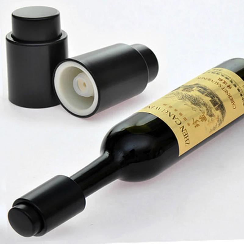 
Top Seller Barware Custom Electric Vacuum Silicone Wine Stopper Black In Bar Accessory 