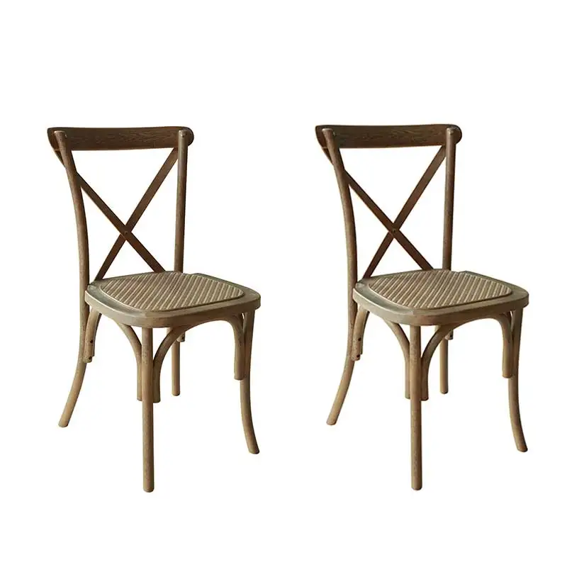 Rustic Vintage Style Bentwood Stackable Chair Wooden Crossback Chair Restaurant Bistro Crossback Dining Chair