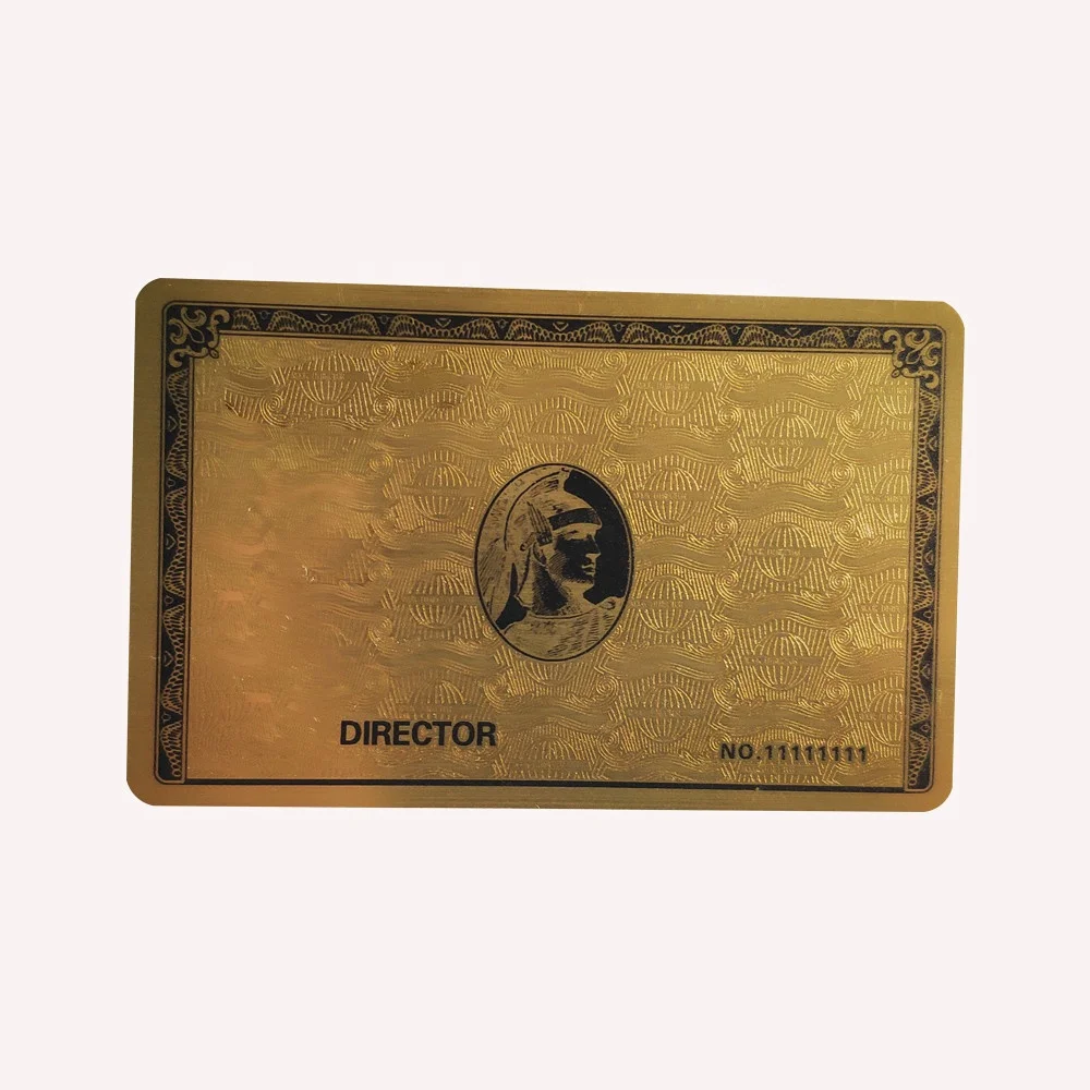 Golden loyalty custom Name VIP business Cards PVC Blank White Card With Double Side embossed Laminating