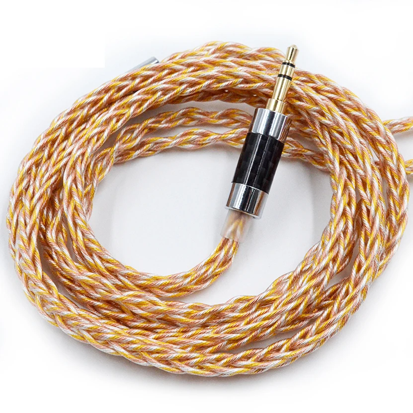 KZ 8 Core Gold Silver and Copper Mixed Update Cable 90-7 2pin Detachable ZSN ZSN Pro ZS10 Pro
