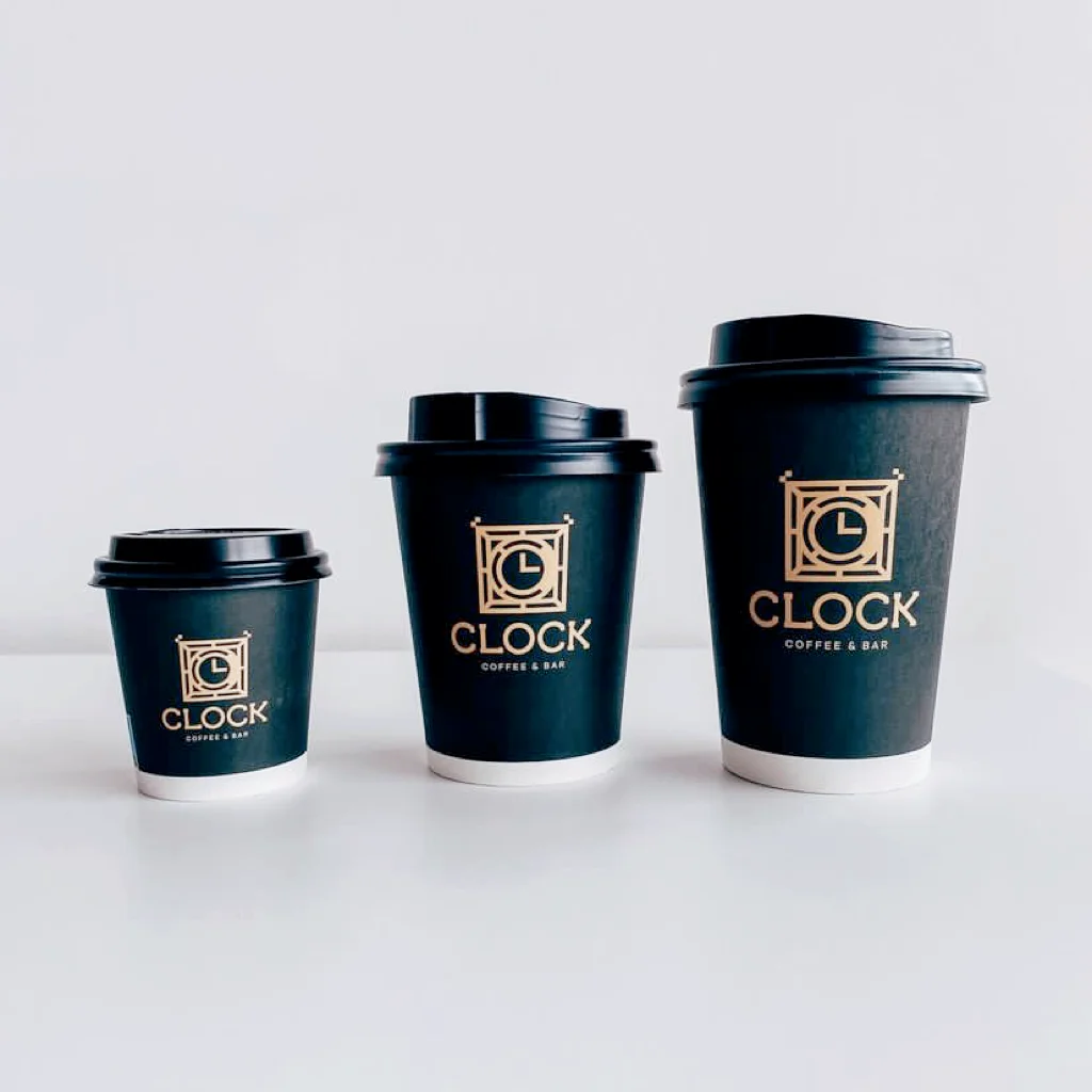 AT PACK 8Oz 12Oz 16Oz 20Oz Disposable Hot Drinks Coffee Paper Cup Disposable Coffee cup Matte Black Paper Cup With Lid