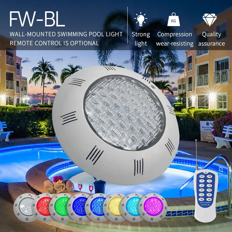 Factory price swimming pool light fixtures led plastic lamp AC12V wall-mounted led rgb pool light