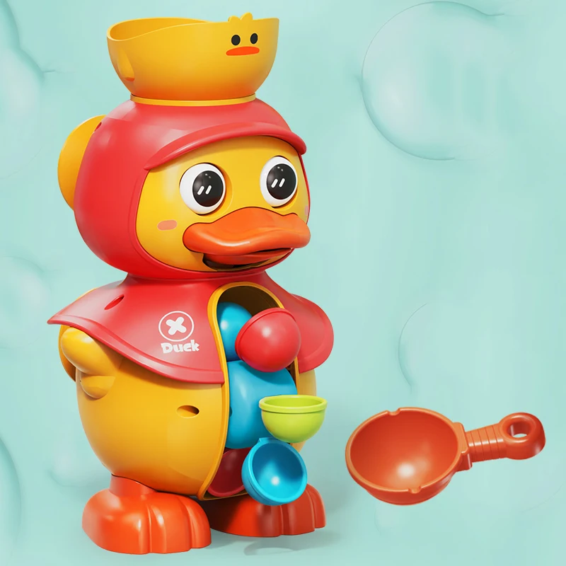 Новое поступление игрушки для водяной ванны желтая утка вращающаяся водяная забавные ванной комнаты