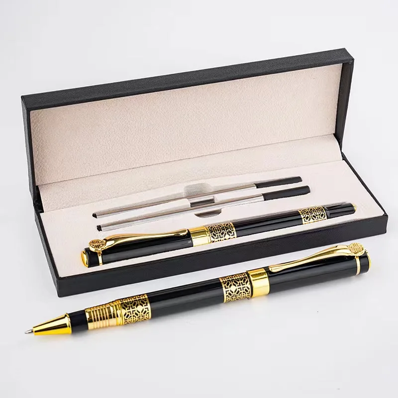 Chinese classical high-end business pen advertising promotional luxury metal roller pen custom logo gel pen