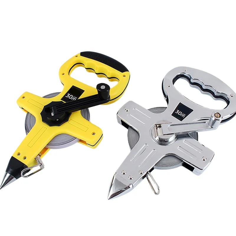 50m/160ft Long Measuring Tape Fiberglass carbon steel Orange Rubber  Magnet Single Color Box 32MM