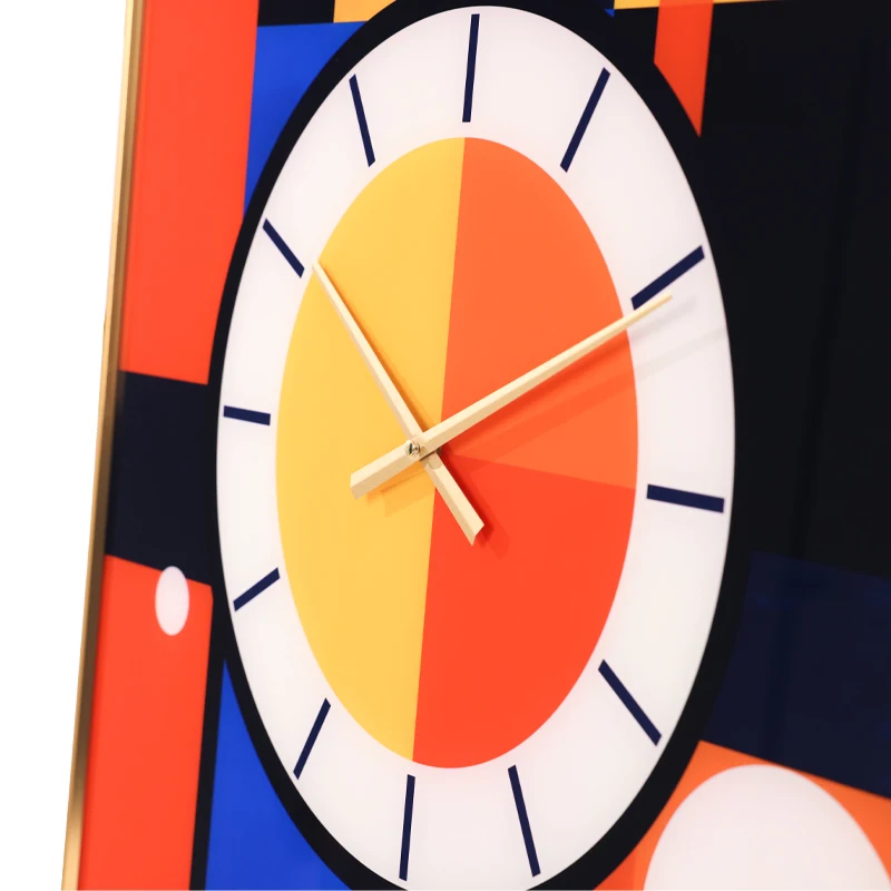 Modern Minimalist Crystal Porcelain Wall Clock Square Pocket Watch Decorative Painting Home Quartz movement Needle Living Room