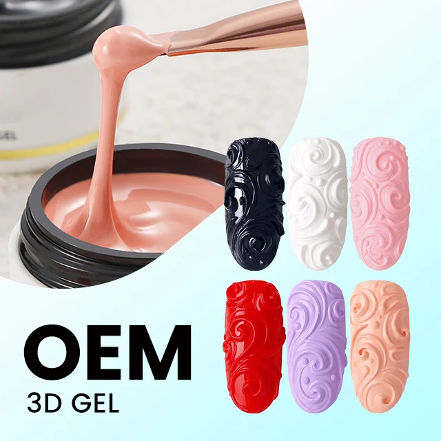 Custom logo colors nail art high quality colorful art nail 3D sculpting gel