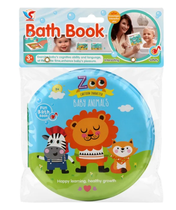 AMAZON HOT SALES Animals Educational Toys Nontoxic Fabric Soft Baby Cloth Books Washable Baby Bath Books