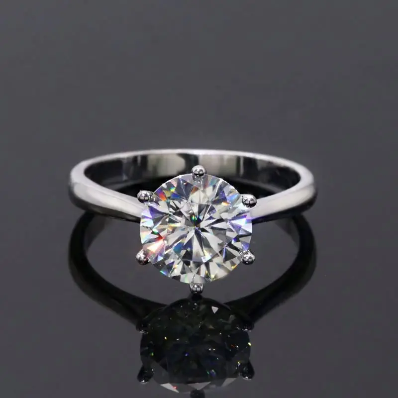 Woman 925 Silver Cheap, Round 0.5 Carat Moissanite Diamond Engagement Wedding Rings For Women As Gift