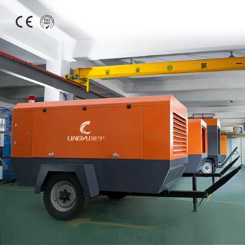 skruvkompressor heavy duty portable Best Quality Portable Diesel Gas Screw Compressor For Mining industrial compressors.