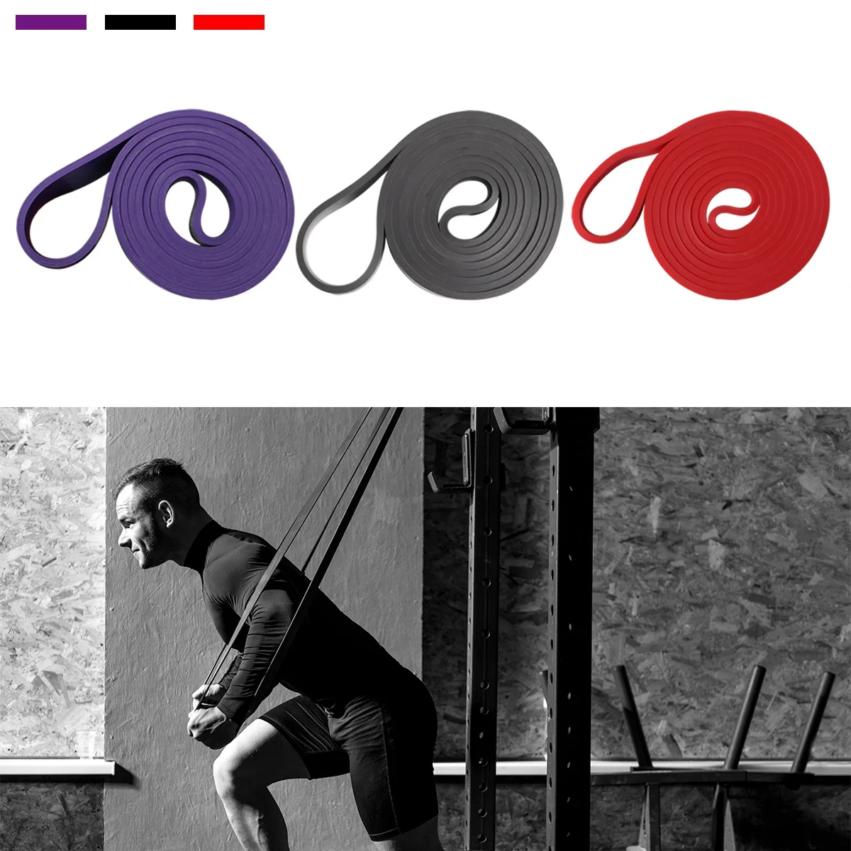 Gym Workout Custom Logo Printed Fitness Heavy Duty Latex Hip Circle Loop Booty Exercise Resistance Bands for Yoga with Design