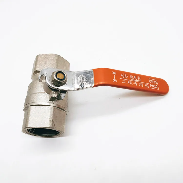 Домашний никелированный встроенный гидравлический 1/2 дюйма односторонний ручной медный шаровой кран с внутренней резьбой и управлением потоком воды