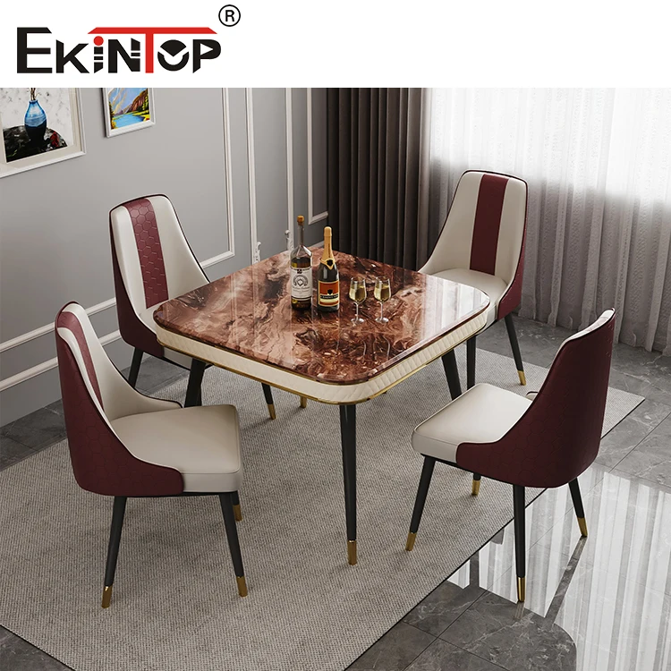 Ekintop small dining table set 4 chairs set modern 4 seats for dining room table