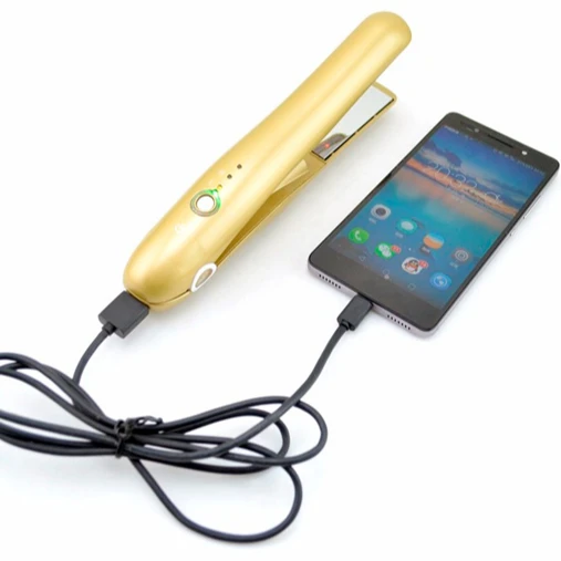 New Flat Iron Curling Iron Mini USB Wireless Hair Straightener and Curler 2 in 1 LED Display Hair irons